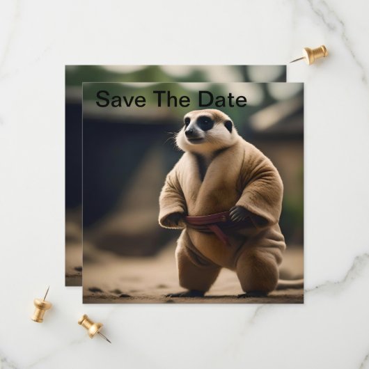 Save The Date Le puissant suricate : Défi de sumo, (Devant/Arrière en situation)