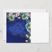 Save The Date LeahG Bleu Tropical Rose Floral Mariage (Dos)