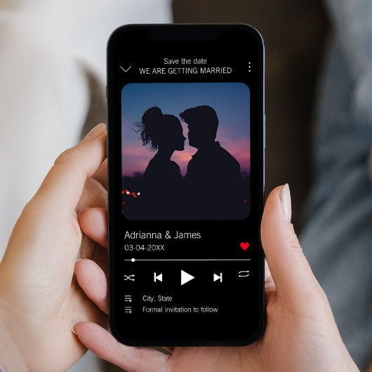 Save The Date Lecteur musical Photo de chanson unique 