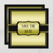 Save The Date L'Elégant Homme's Gold & Black Birthday (Devant / Derrière)