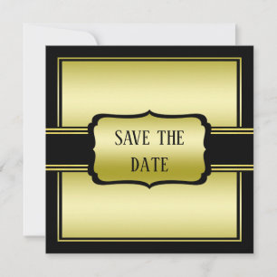 Save The Date L'Elégant Homme's Gold & Black Birthday