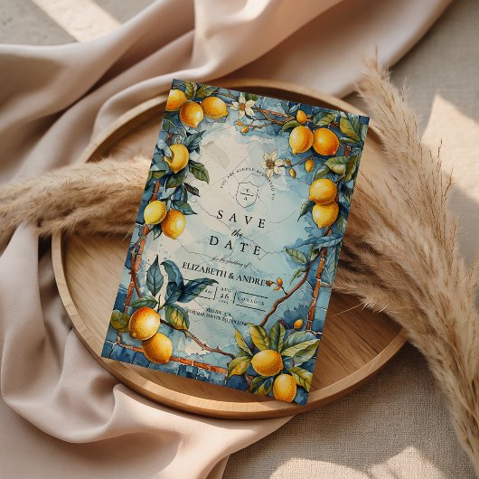 Save The Date Lemon Blossom Garden Wedding