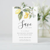 Save The Date Lemon Garden Mariage d'aquarelle méditerranéenne (Debout devant)