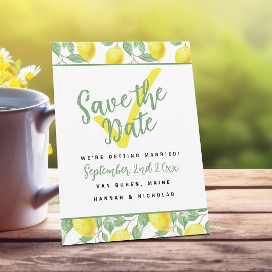 Save The Date Lemon Summer Garden Fresh Chic Botanique Mariage