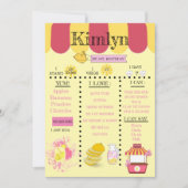 Save The Date Lemonade Stand Jaune 1ère Fête Anniversaire Économ (Devant)