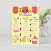 Save The Date Lemonade Stand Jaune 1ère Fête Anniversaire Économ (Debout devant)