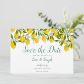 Save The Date Lemons Blossom Elegant Script (Debout devant)