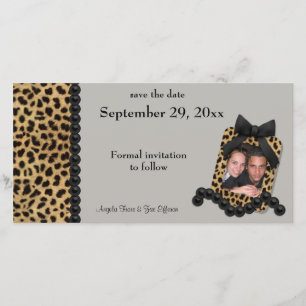 Save The Date Leopard Argent Et Perles Noires Sauvent La Date