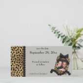 Save The Date Leopard Argent Et Perles Noires Sauvent La Date (Debout devant)
