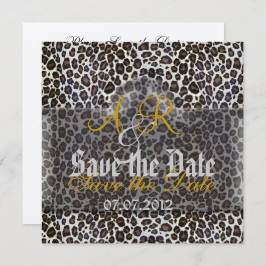 Save The Date Leopard Enregistrer la date (Devant / Derrière)