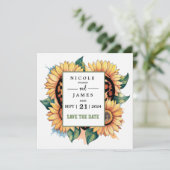 Save The Date Léopard Heart Floral (Debout devant)