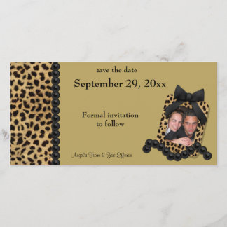 Save The Date Leopard Or Et Perles Noires Économisent La Date