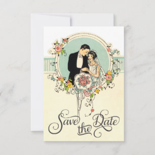 Save The Date Les années 1920 chics jeune mariée d'art déco et