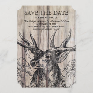 Save The Date Les cerfs communs rustiques en bois   font gagner