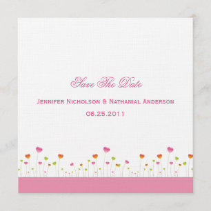 Save The Date Les coeurs roses et verts font gagner la date
