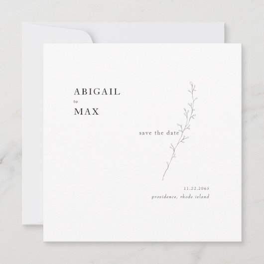 Save The Date Les deux d'entre nous Foliage mariage Carré Enregi (Devant)