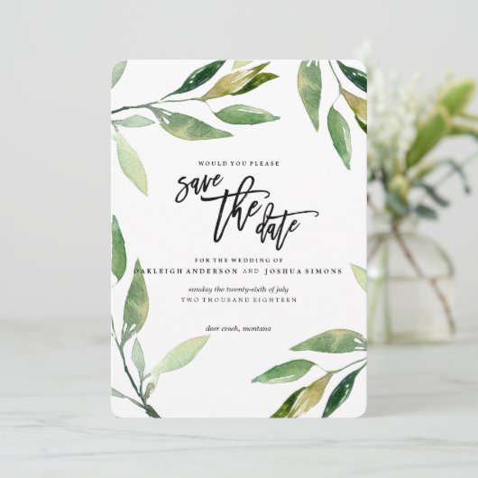 Save The Date Les Feuilles bohèmes sauvent la date (Debout devant)