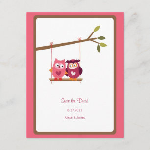 Save The Date Les hiboux mignons d'inséparable font gagner la