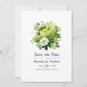 Save The Date Les nuances de Mariage floral vert (Devant)