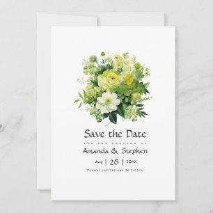 Save The Date Les nuances de Mariage floral vert