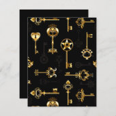 Save The Date Les Patters de Seamless avec Golden Keys (Devant / Derrière)