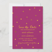 Save The Date Les pointes Faux Gold Fuchsia tendance Enregistrer (Devant)