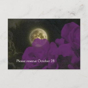 Save The Date Les roses mauve-foncé de fantôme de Pleine lune