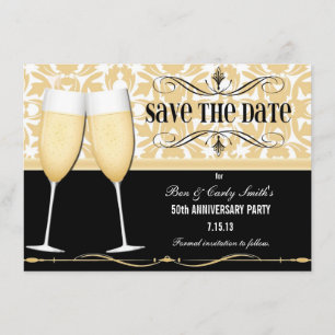 Save The Date Les verres de Champagne sauvent l'invitation de