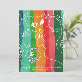 Save The Date Lesbian Love Doodle