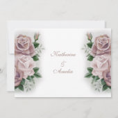 Save The Date Lesbiennes Mariées Regency Rose Roses (Dos)