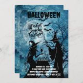 Save The Date Let’s Get Spooky – Blue Halloween Invite (Devant / Derrière)