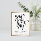 Save The Date lettrage script couple MODERNE avec une bordure fa (Debout devant)