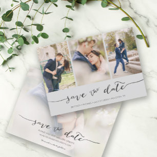 Save The Date Lettré à la main 3 image gris clair
