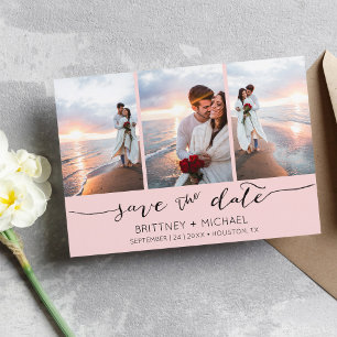Save The Date Lettré à la main 3 image rose