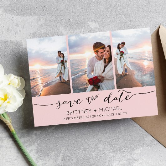 Save The Date Lettré à la main 3 image rose