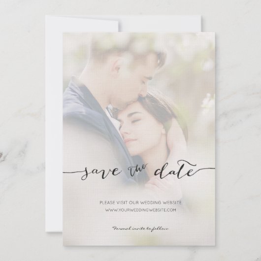 Save The Date Lettré à la main avec images | Enregistrer la cart (Dos)