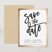 Save The Date Lettre calligraphiée de couple MODERNE avec une bo (Devant / Derrière)