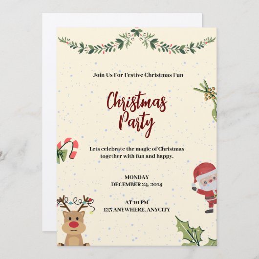 Save The Date Lettre d'invitation de Noël (Devant / Derrière)