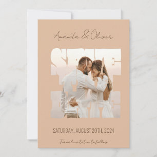Save The Date Lettré Histoire d'amour Photo Mariage
