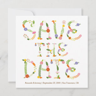 Save The Date Lettres florales Bois rustique Photo Enregistrer l
