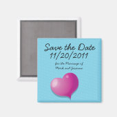Save the Date Leuke Liefde Hart vierkant Magneet (Voorkant / Achterkant)