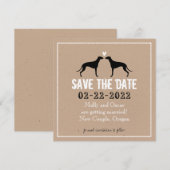 Save The Date Lévrier Mariage Date à Sauvegarder (Devant / Derrière)