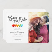 Save The Date LGBTQ - Enregistrer le script de date avec photo (Devant / Derrière)