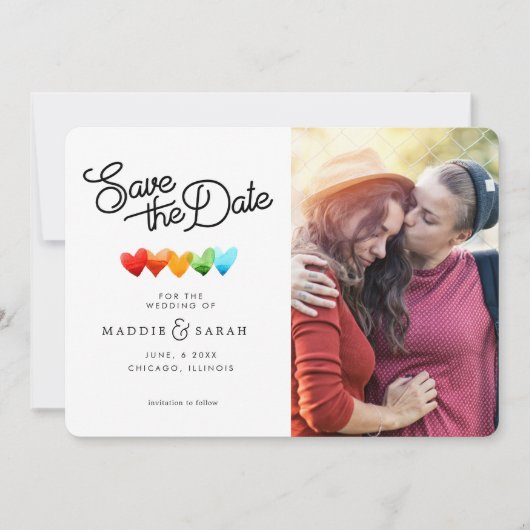 Save The Date LGBTQ - Enregistrer le script de date avec photo (Devant)