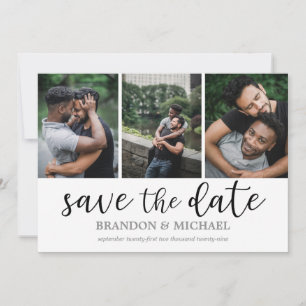 Save The Date LGBTQ Modern Script Photo Collage