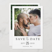 Save The Date LGBTQ Modern Simple Élégant Photo Enregistrer La D (Devant / Derrière)