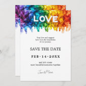 Save The Date 🌈 🐦 LGBTQ Peint Avec mariage D'Amour (Devant / Derrière)