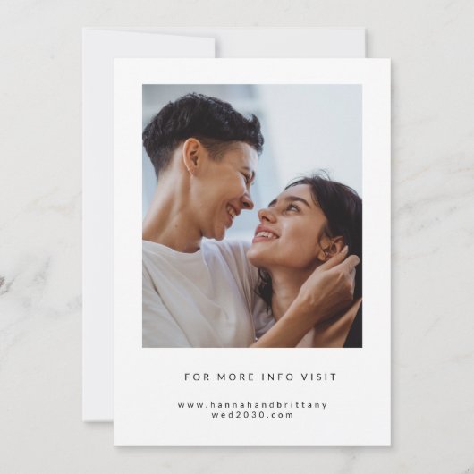 Save The Date LGBTQ Photo Moderne Enregistrer La Date (Dos)