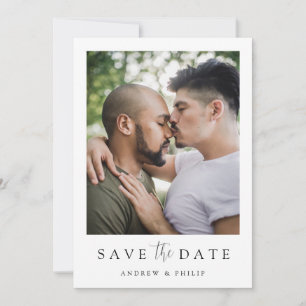 Save The Date LGBTQ Photo Simple Élégant Moderne