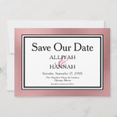 Save The Date LGBTQ Rose Gold Modern Mariage Photo Enregistrer L (Devant)